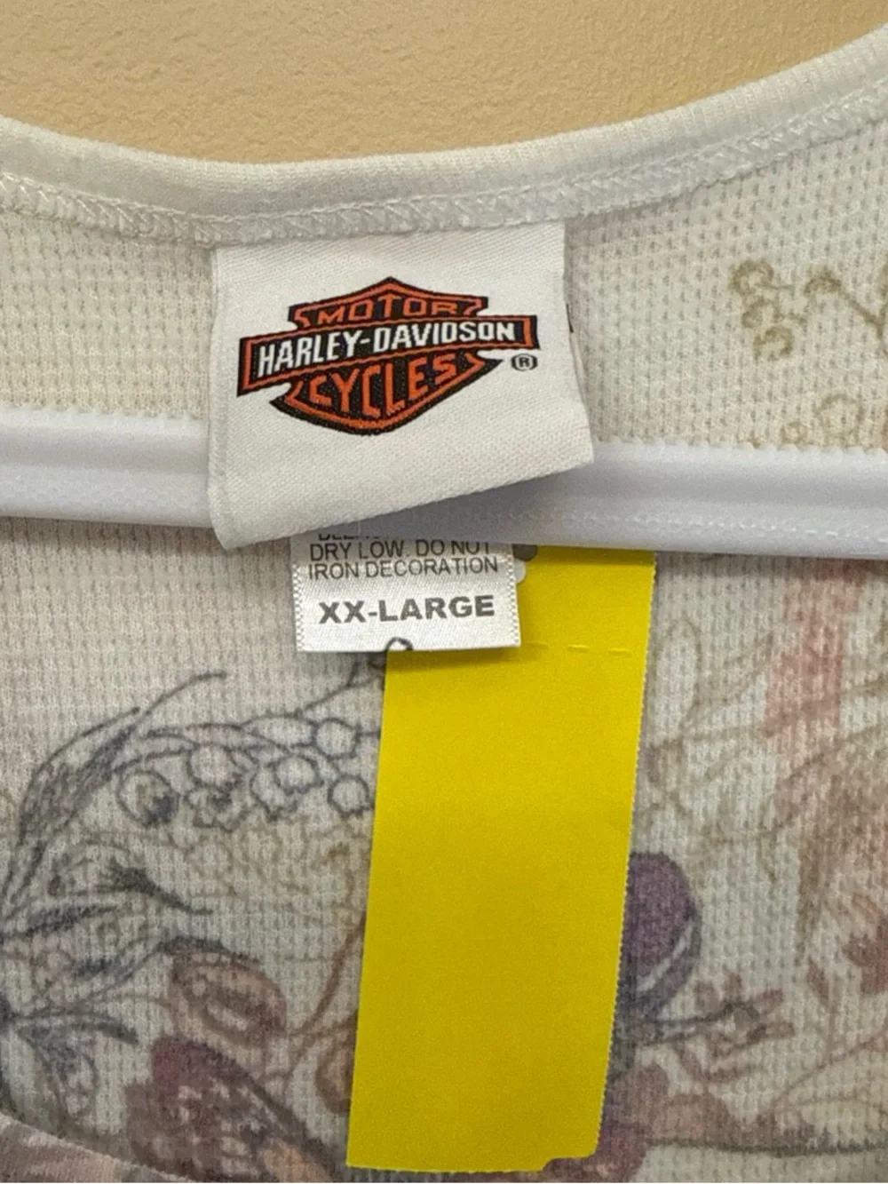 Harley-Davidson Cream Floral Paisley Sleeveless Tank - Picture 4 of 7